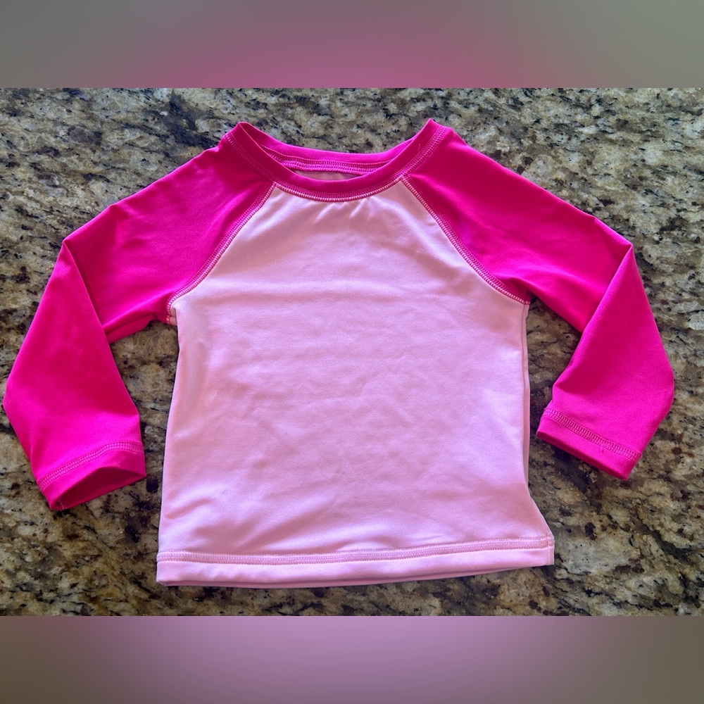 Cat & Jack EUC 18 month Girls Pink Rashguard Swim Top